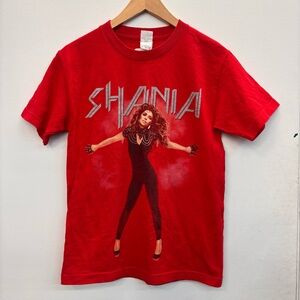 Vintage Y2K Shania Twain Women’s Red Concert Tour T-Shirt Size Small Band Tee